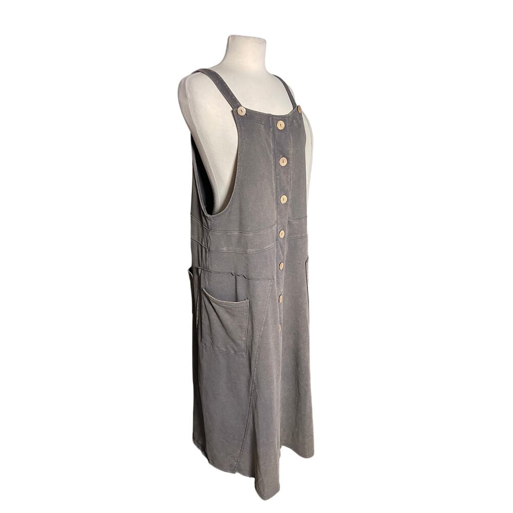 NWT EASEL Women’s Knit Boho Overall Jumper Midi Dress Ash Enzyme Wash - Picture 3 of 5